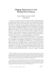 Waging Deterrence in the Twenty-First Century