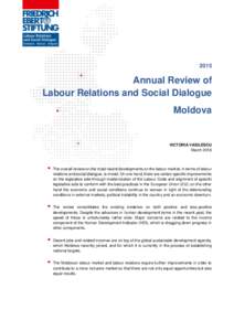 2015  Annual Review of Labour Relations and Social Dialogue Moldova