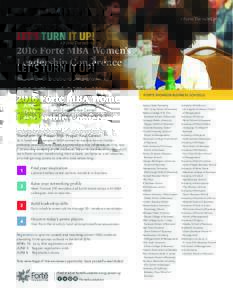 #ForteTurnsItUp  LET’S TURN IT UP! 2016 Forté MBA Women’s Leadership Conference