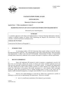 International Civil Aviation Organization  FALP/5-WP[removed]FACILITATION PANEL (FALP)