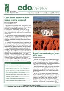 edonews  Vol 16 No 4 September[removed]Newsletter of the Environmental Defender’s Office WA (inc)