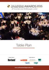 18th November 2015, Old Billingsgate, London  Table Plan Headline Sponsor