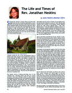 The Life and Times of Rev. Jonathan Heskins by Janet Heskins (MemberS