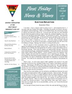 First Friday News & Views THE MONTHLY NEWSLETTER  ELECTION REFLECTION