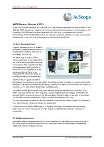 AGOS	
  Milestone	
  Report	
  No	
  10	
  August	
  2013	
    	
    