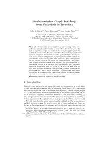 Nondeterministic Graph Searching: From Pathwidth to Treewidth Fedor V. Fomin1 , Pierre Fraigniaud2 , and Nicolas Nisse2