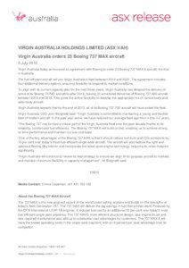 Virgin Australia / Boeing 737 / Boeing / Open Travel Alliance / Star Alliance / Competition between Airbus and Boeing / Virgin Samoa / Aviation / Transport / Aircraft