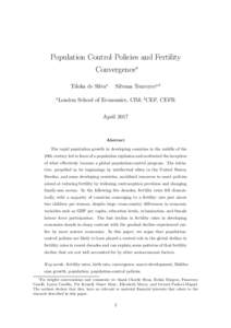 Population Control Policies and Fertility Convergence∗ Tiloka de Silvaa a  Silvana Tenreyroa,b