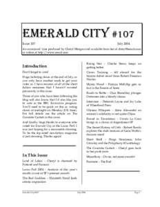 EMERALD CITY #107 Issue 107 JulyAn occasional ‘zine produced by Cheryl Morgan and available from her at 