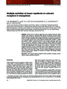 Medical and Veterinary Entomology[removed], 436–444  doi: [removed]j[removed]00949.x Multiple activities of insect repellents on odorant receptors in mosquitoes