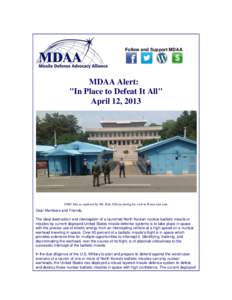 Follow and Support MDAA  MDAA Alert: 