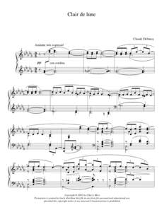 Clair de lune  Claude Debussy Andante très expressif  œœ œœ ..