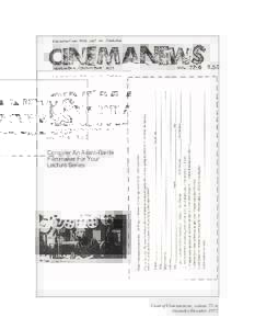 Cover of Cinemanews, volume 77–6, November/December 1977. Words into Film: Toward a Genealogical Understanding of Hollis Frampton’s Theory and Practice*