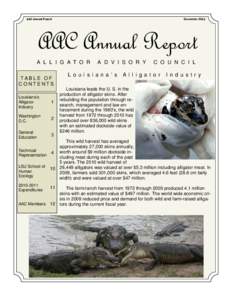AAC Annual Report  December 2011 AAC Annual Report A L L I G A T O R