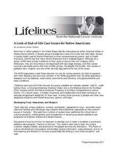 A Look at End-of-Life Care Issues for Native Americans