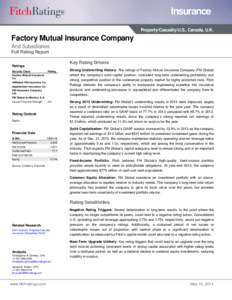 Insurance Property/Casualty/U.S., Canada, U.K. Factory Mutual Insurance Company And Subsidiaries Full Rating Report