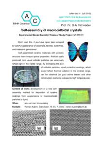 Self-assembly macrocolloidal silica