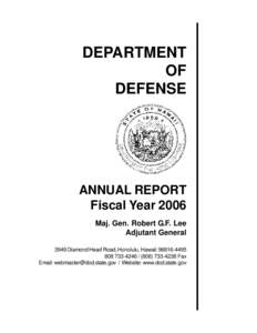 DEPARTMENT OF DEFENSE ANNUAL REPORT Fiscal Year 2006