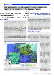 Science Reports  IODP Expedition 331: Strong and Expansive Subseafloor Hydrothermal Activities in the Okinawa Trough  doi:iodp.sd