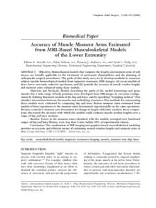 Computer Aided Surgery  5:108 –Biomedical Paper Accuracy of Muscle Moment Arms Estimated