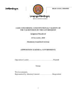 Judicial system of Bhutan / Royal Court of Justice / Chiwogs of Bhutan