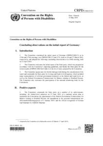 United Nations  Convention on the Rights of Persons with Disabilities  CRPD/C/DEU/CO/1