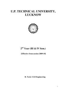 U.P. TECHNICAL UNIVERSITY, LUCKNOW Syllabus  2nd Year (III & IV Sem.)