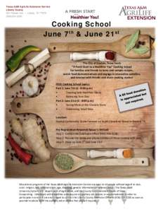 Microsoft Word - June 2016 Cooking School Flyer
