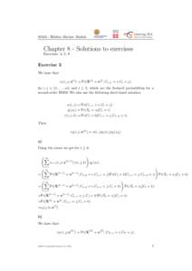 Hidden Markov Models  Chapter 8 - Solutions to exercises Exercises: 3, 5, 9  Exercise 3