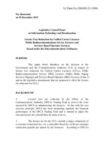 LC Paper No. CB[removed])  For discussion on 10 December[removed]Legislative Council Panel