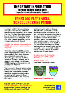 IMPORTANT INFORMATION for Coedpoeth Residents from Coedpoeth Community Council  PARKS and PLAY SPACES,