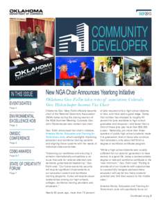 SEP2013  COMMUNITY DEVELOPER IN THIS ISSUE EVENTS/DATES