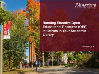Running Effective Open Educational Resource (OER) Initiatives in Your Academic Library SIBF/ALA Conference November 08, 2017