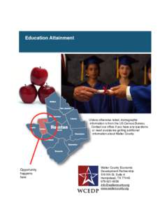 Education Attainment  Unless otherwise noted, demographic information is from the US Census Bureau. Contact our office if you have any questions or need assistance getting additional