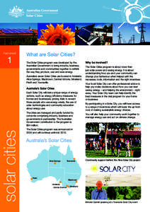 Fact sheet  1 What are Solar Cities? The Solar Cities program was developed by the