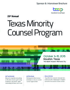 Sponsor & Interviewer Brochure  23rd Annual Texas Minority Counsel Program