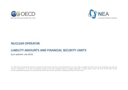 Nuclear Operator Liability Amounts and Financial Security Limits