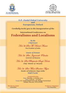 Inaugural Session_Invitation[removed]October 2013)_CONFERENCE ON FEDERALISMS and LOCALISMS