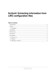 lirc2xml: Extracting information from LIRC configuration files