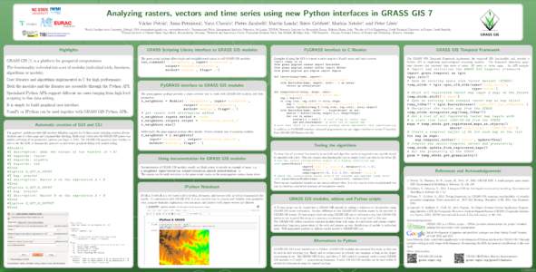 Analyzing rasters, vectors and time series using new Python interfaces in GRASS GIS