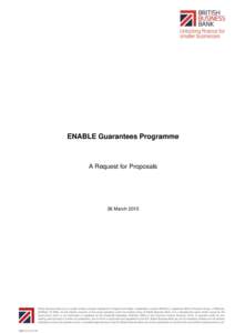 ENABLE Guarantees Programme  A Request for Proposals 26 March 2015