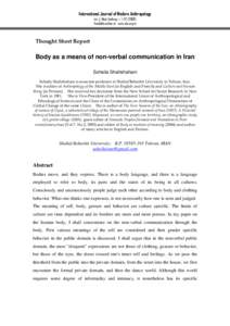 Body as a means of non-verbal communication in Iran