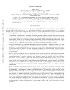 Quanta and Qualia Adrian Kent arXiv:1608.04804v1 [quant-ph] 16 AugCentre for Quantum Information and Foundations, DAMTP,