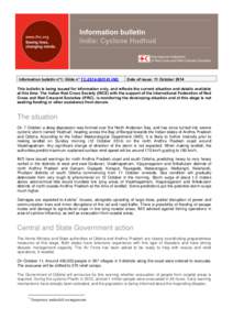 Information bulletin India: Cyclone Hudhud Information bulletin n°1; Glide n° TC[removed]IND  Date of issue: 11 October 2014