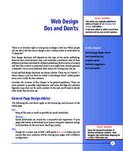 Web Design Dos and Don’ts 2007 NOTES  This article was originally published in