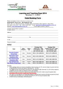 Microsoft Word - Learning & Teaching Expo 2014 Hotel Booking Form v1