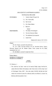 Page 1 of 14 W.P.NoHIGH COURT OF CHHATTISGARH, BILASPUR Writ Petition No.1066 of 2002 PETITIONERS: