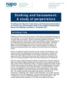 Microsoft Word - BRF24-11 Staling and Harassment a study of perpetrators.doc