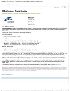 ICBA Bancard - News Release Detail - ICBA Honors Seven Community Banks for Outstanding Community Service