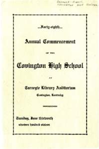 . .Forty-Eighth Annual Commencement Covington +LJK6FKRRO AT
